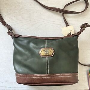 VTG Michael Stevens Small Retro Bag Crossbody Purse Green Brown Boho Y2K NEW